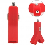 Y Shape Dual USB Car Charger for iPhoneiPodiPad   Style033