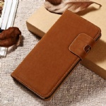 Soft Feel PU Leather Book Stand Case light Brown for iPhone 6 Plus  Style00