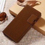 Soft Feel PU Leather Book Stand Case Deep Brown for iPhone 6 Plus  Style006