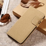 Soft Feel PU Leather Book Stand Case Beige for iPhone 6 Plus  Style009