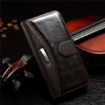 Luxury wallet bag stand retro carzy horse +Lichee Pattern genuine leather case for iphone 6 4.7 style012